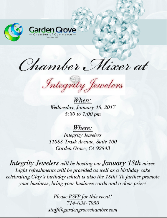 Garden Grove Chamber Mixer Weds Jan 18th 5 30 7 00 Pm At